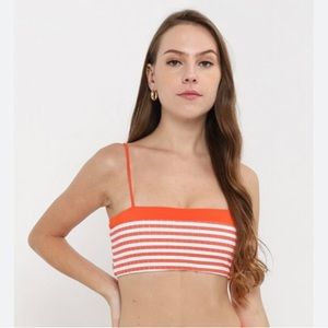 Billabong Suns out striped bandeau bikini top size 12